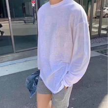 2025春夏季新款男士长袖T恤雪花棉麻打底衫男女多巴胺户外防晒衣