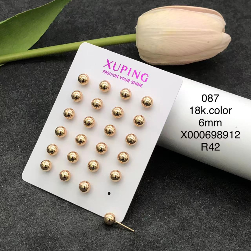 Plated 18k color-glossy 6mm pair