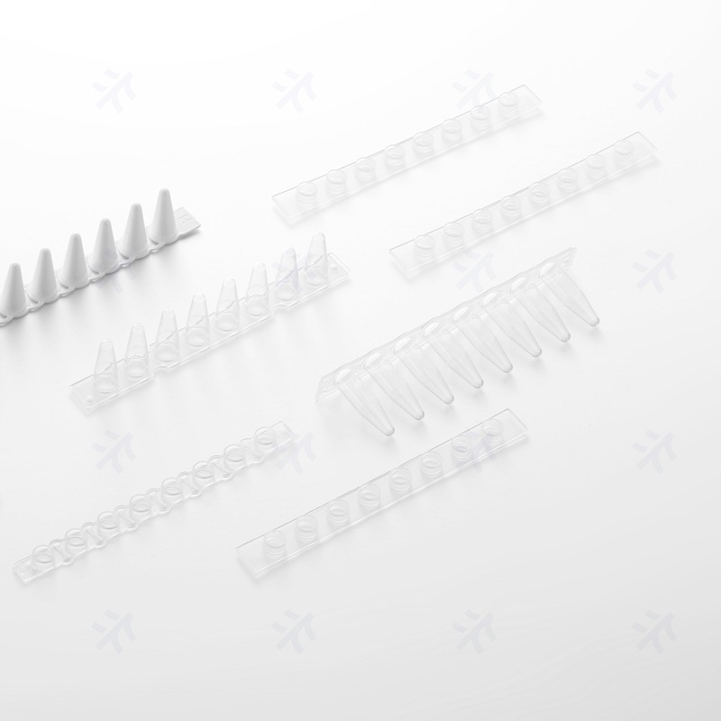 Virya pcr管150ul 八连排 0.1mLPCR 8联排透明平盖  3310128