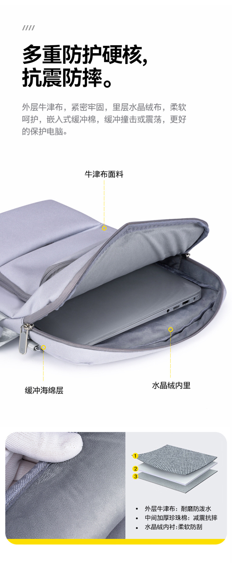 Multi-compartment portable laptop bag, multi-functional hand-held, fashionable and simple gaming laptop shoulder bag undefined