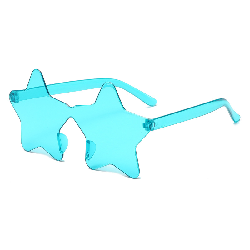 Juxin transfronteriza nueva personalidad color caramelo sin marco estrella gafas de sol fiesta fiesta extraña de cinco puntas de una pieza image 19