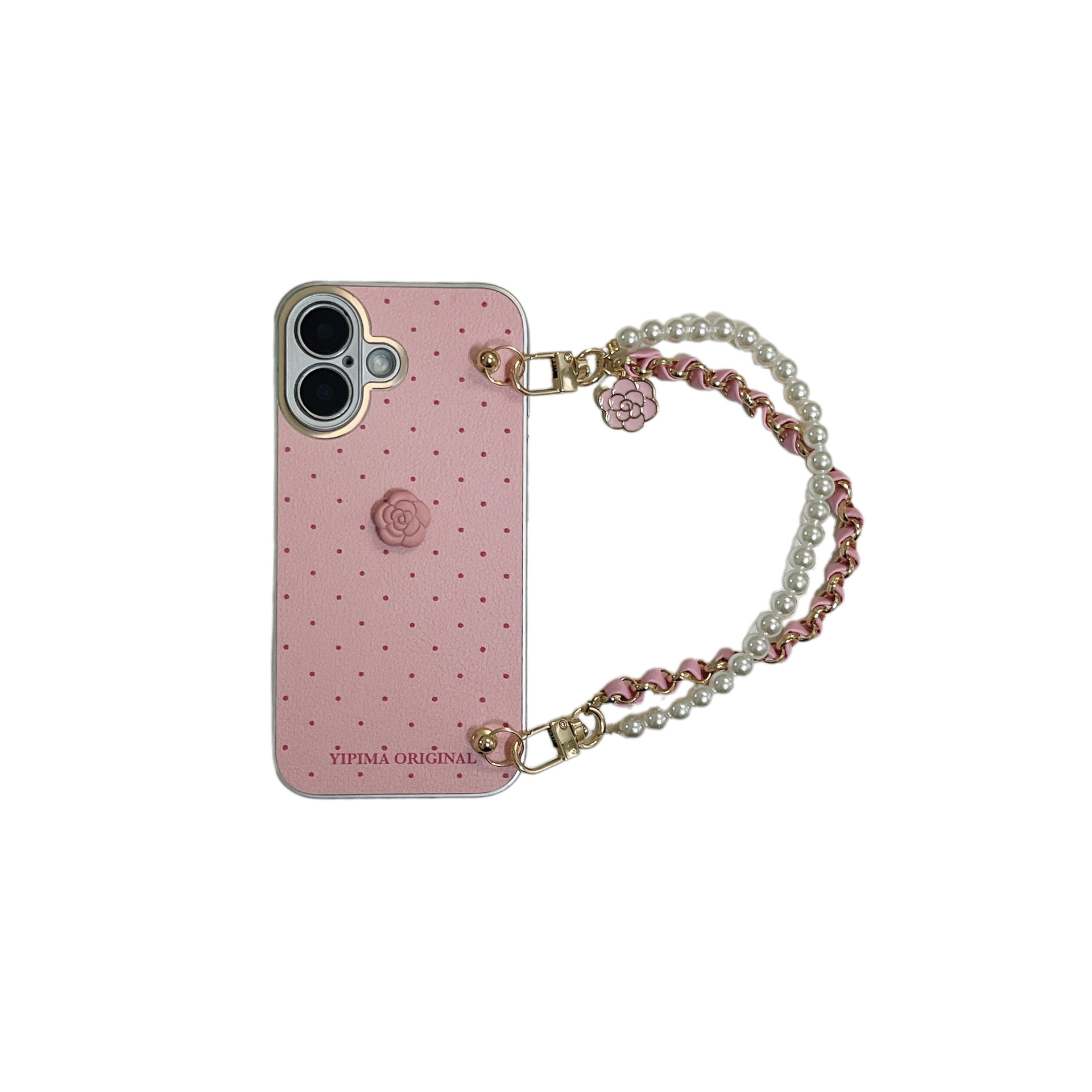 Camelia de lunares simple para 16ProMax perla portátil iphone14 Apple 15 funda para teléfono móvil 13 mujer 16