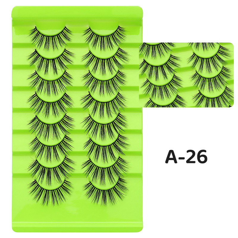 DINGSEN fuente transfronteriza fábrica pestañas falsas 8 pares de pestañas naturales gruesas de gran volumen LOGO