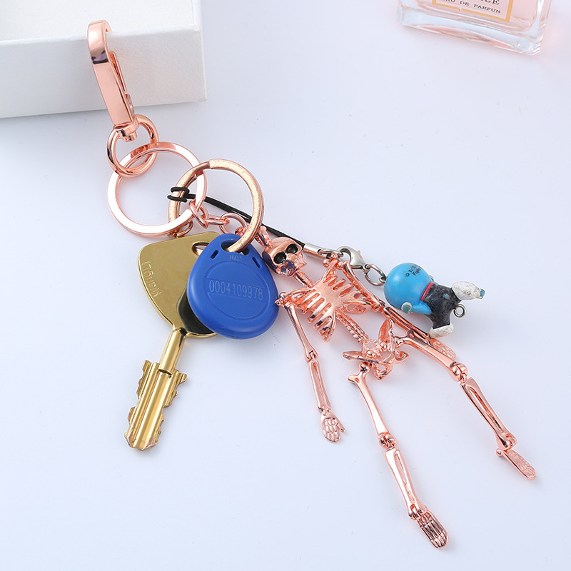 30g Weight Keychain Classification 1 Piece Quantity Banquet, Daily, Party Occasion Zinc alloy Material Easter Festival Skull Pattern Women's Gender Hip-Hop, Basic, Simple Style Style Hip-Hop Basic Simple Style Skull Zinc Alloy Easter Women's Keychain 5