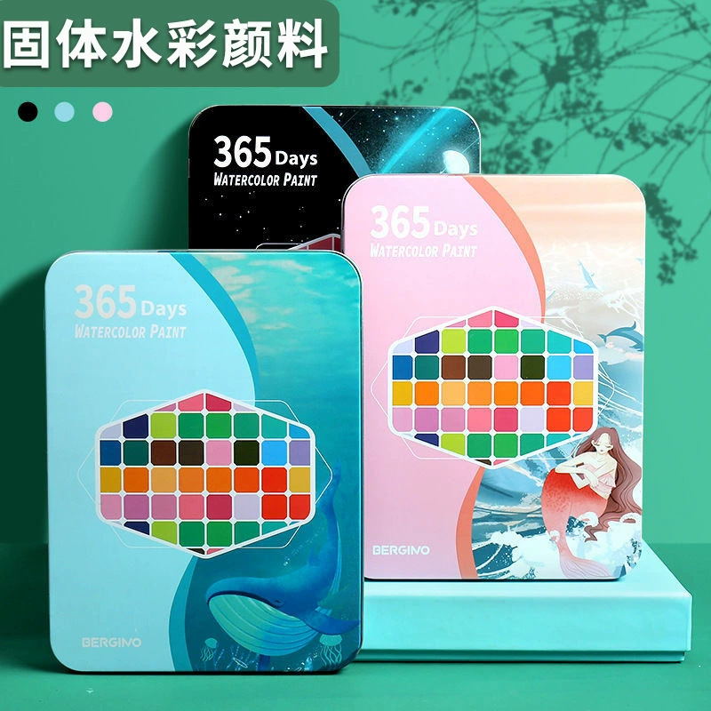 Трансграничная твердая Акварельная краска 60 цветов железная коробка костюм портативный акварель Детские Студенты Искусство сырая вода порошок торт оптом