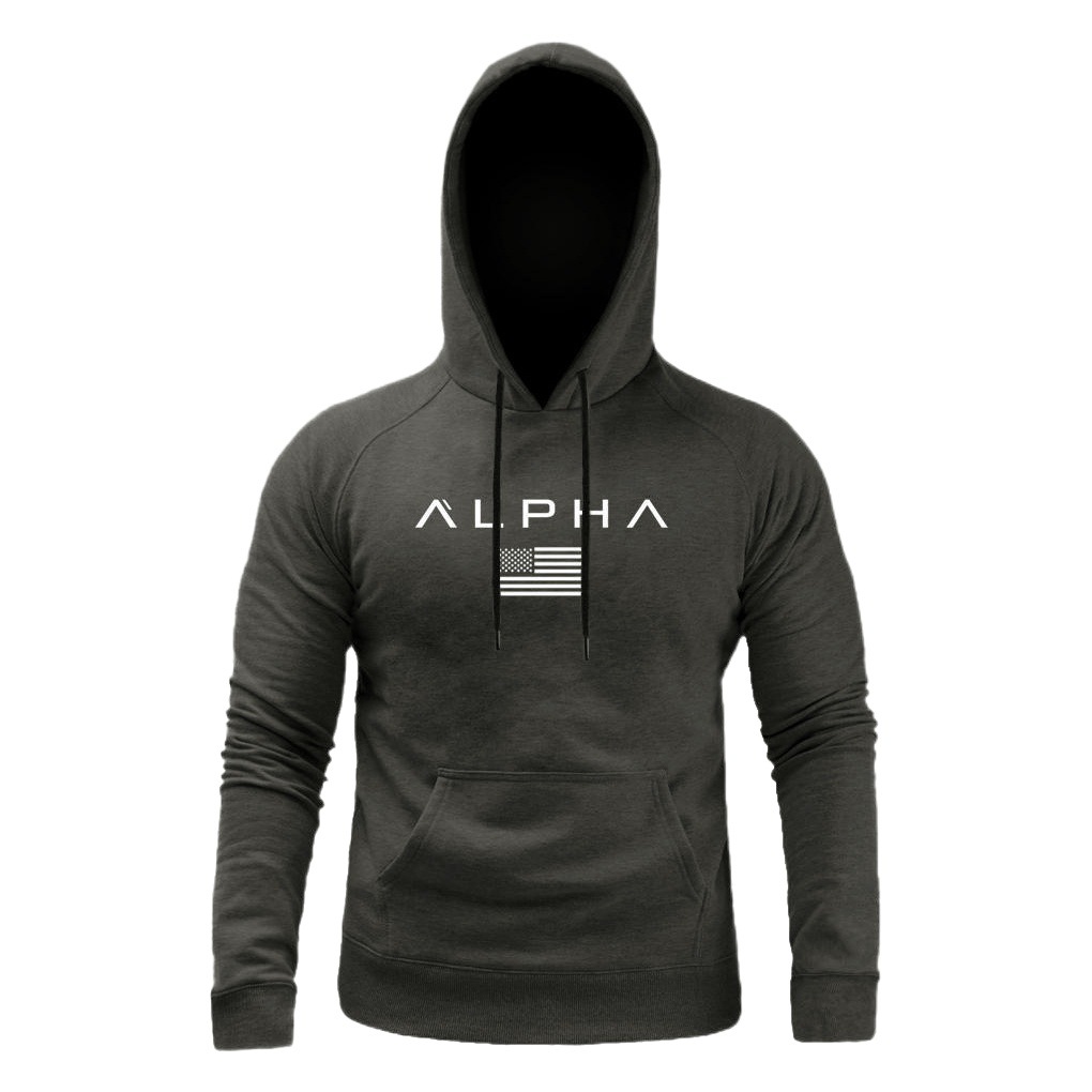 Spring and Autumn muscle fitness brothers men's casual long-sleeved hooded cotton stretch sports sweater Amazon cross-border wholesale