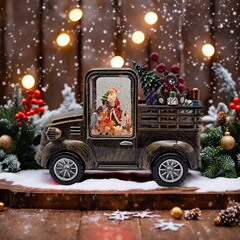 新しいクリスマス回転発光車の装飾品クリスマスオルゴールクリスマスギフト装飾ナイトライト
