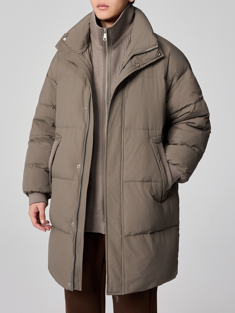 墨麦客の紳士服の偽の2つのつなぎ合わせのダウンジャケットの男性の2024冬の項の中の長いタイプの男性のダウンジャケットの88719