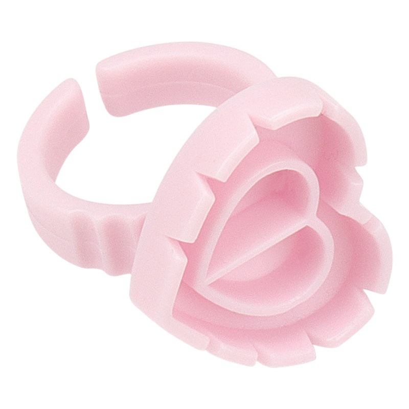 Venta al por mayor de pestañas postizas injertadas taza de anillo de goteo de pegamento 100/paquete de hermosas pestañas flor taza de anillo herramienta de bandeja de pegamento