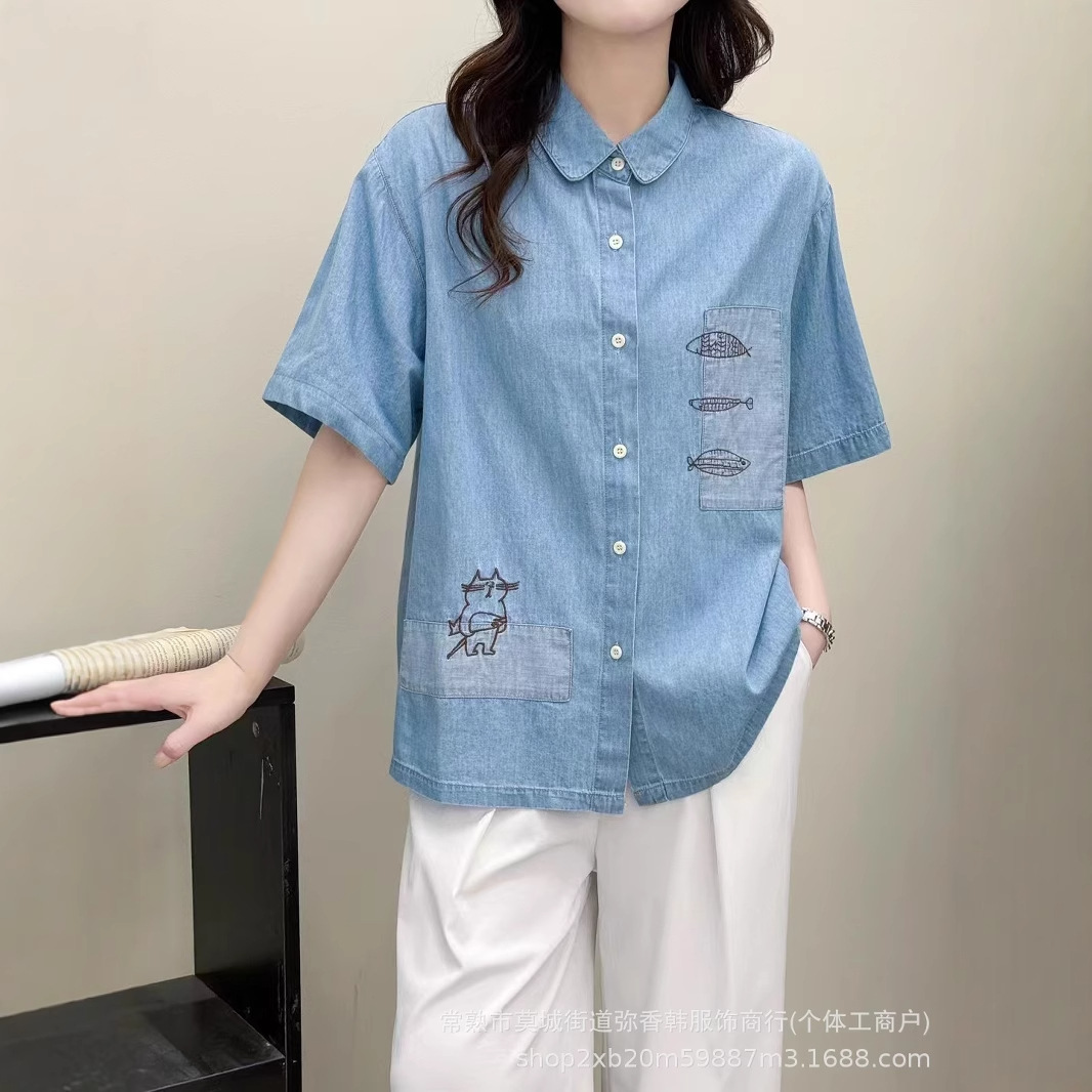 Summer Japanese design retro shirt for leisure
