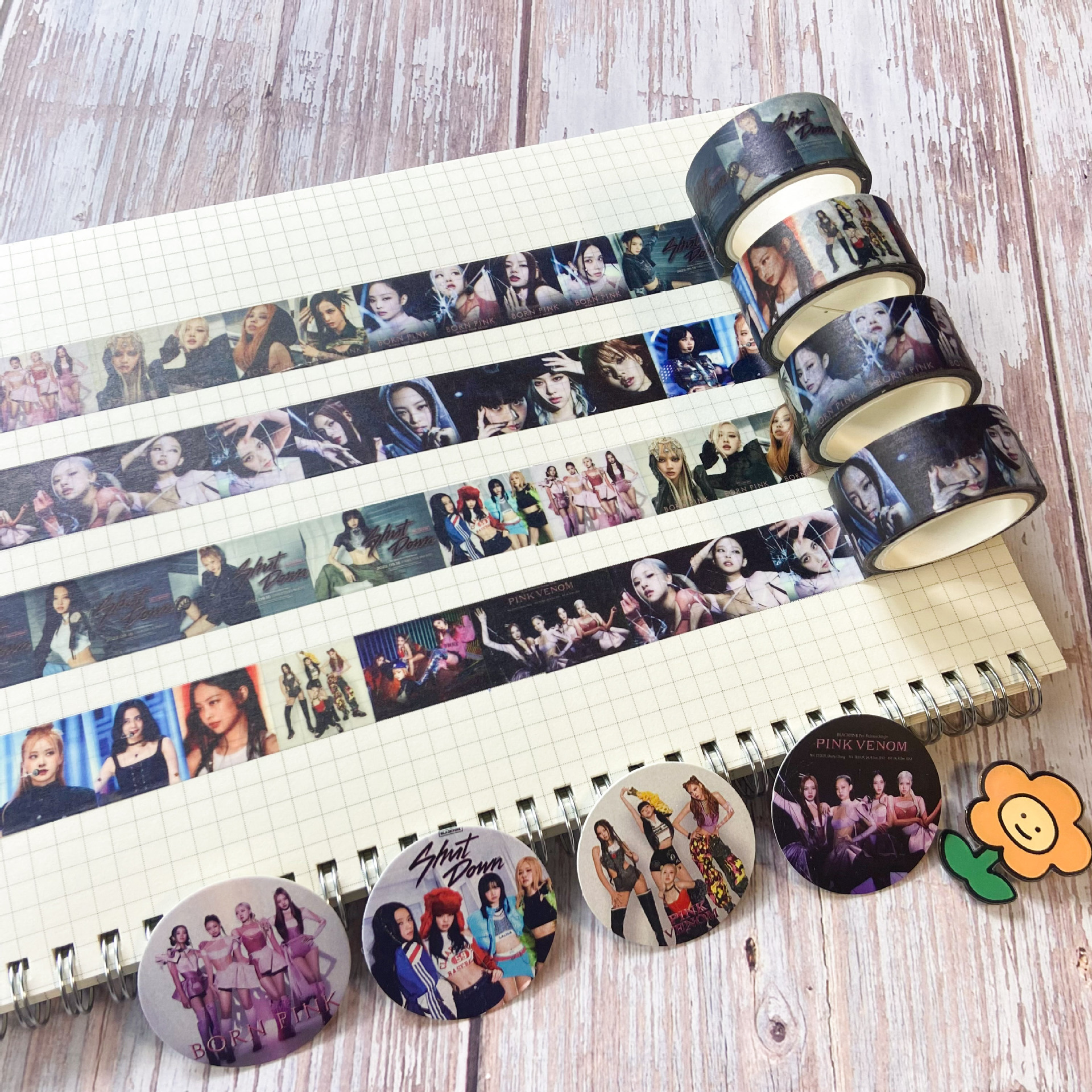 Black glitter tape ROSE JISOO Jisu's new album BORN PINK merchandise sticker