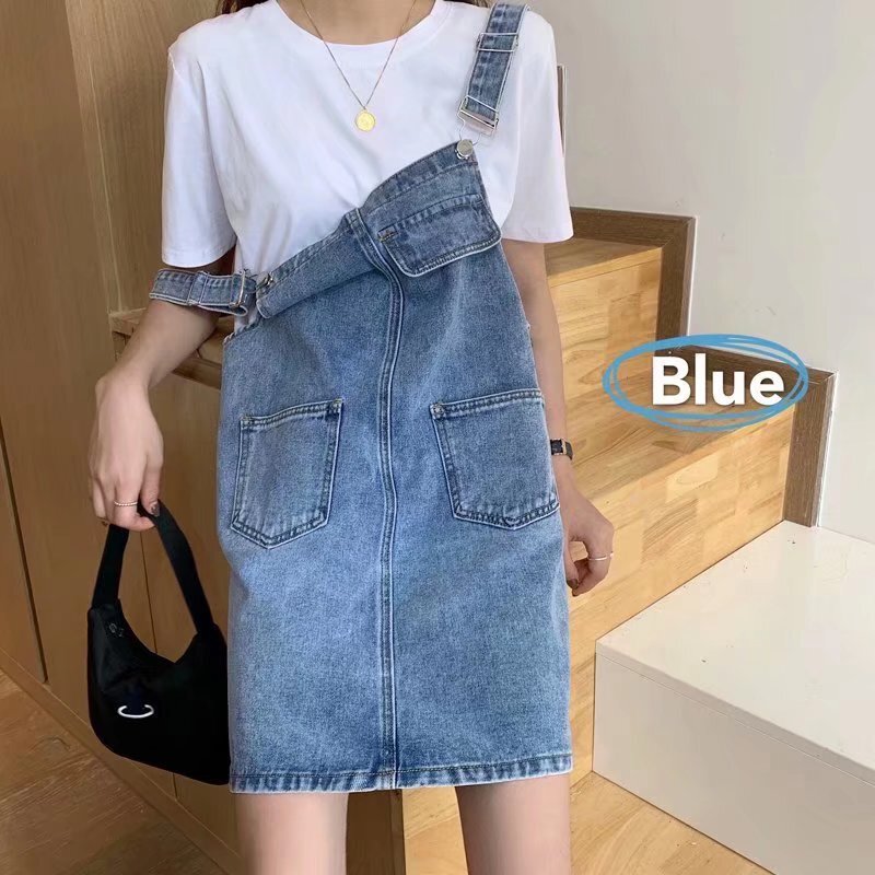 Denim Strap Dress Women's Summer Design Sense Korean Style Loose High Waist Slim Look Western Style Age-reducing Little Dress Denim Strap Dress Women's Summer Design Sense Korean Style Loose High Waist Slim Look Western Style Age-reducing Little Dress