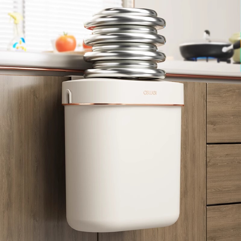 New Wall-Mounted Trash Can for Home Kitchen, Bathroom, and Toilet, with Lid, Suitable for Narrow Spaces, New Storage Bin