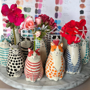 �羳��Ʒ Polka Dot Cat Vase - Cat Lover Gift  �A�c؈��ƿ�Y��
