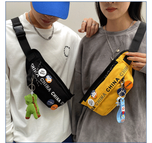 Korean style Japanese shoulder bag men's crossbody bag waist bag women's crossbody bag casual sports large capacity chest bag wholesale