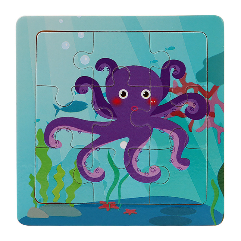 Puzzle infantil de madera mini 9 piezas puzzle puzzle puzzle animal de color pensamiento puzzle juguetes puzzle puzzle