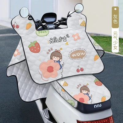 Motorcycle front windshield: Sun Protection and Rain Cover - one-piece-gray-vitality-girl-storable-cushion-sunscreen-and-heat-insulation