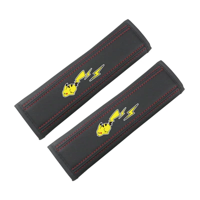 Other Automotive Safety Supplies: Seasons, Seat Belt Protectors for Front - pikachu-leather-shoulder-pads