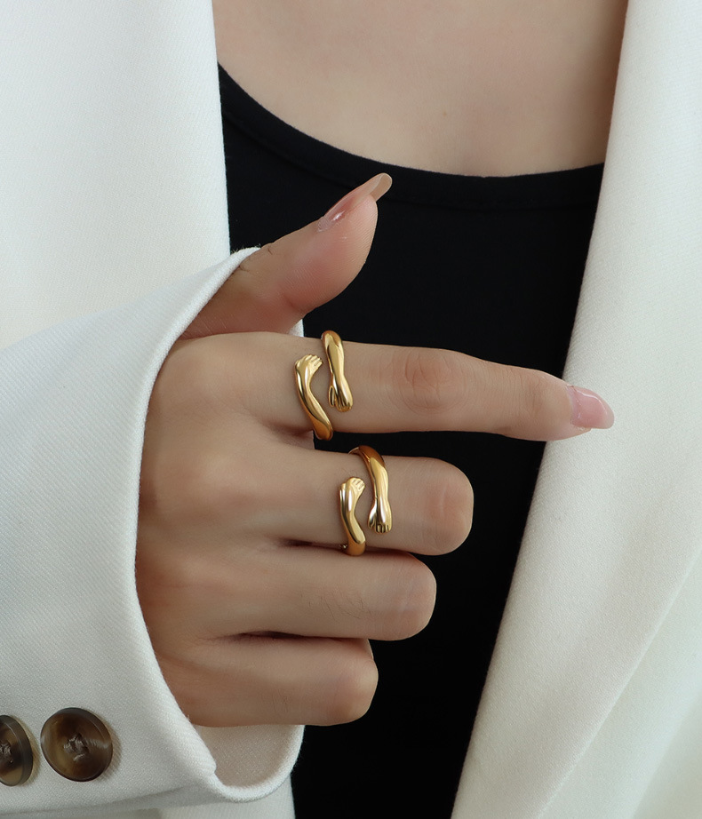 Fashion Style PVD Coated Real Gold Plated 18K Gold Geometric 304 Stainless Steel Fashion Waterproof Non Tarnish