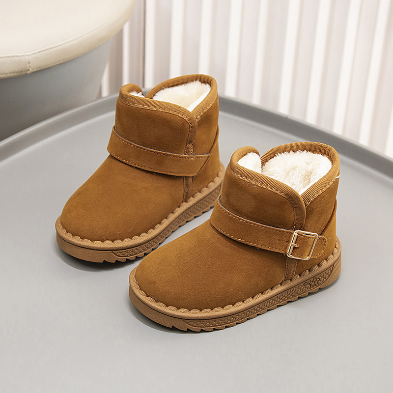 Bottes d'hiver pour filles et garçons 2024 pour enfants, chaussures en coton épais et pelucheux pour bébés_voghion.com