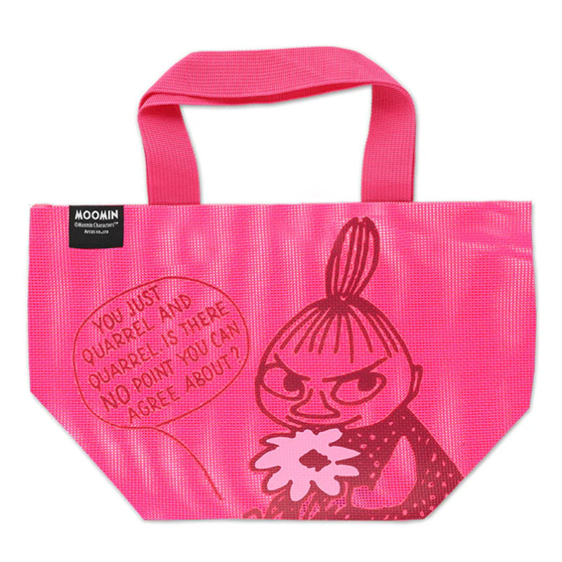 In-Stock Japanese Moomin Mesh Bag Cartoon Cute Asian American Beach Bag Dopamine Tote Bag Fresh Small Handbag