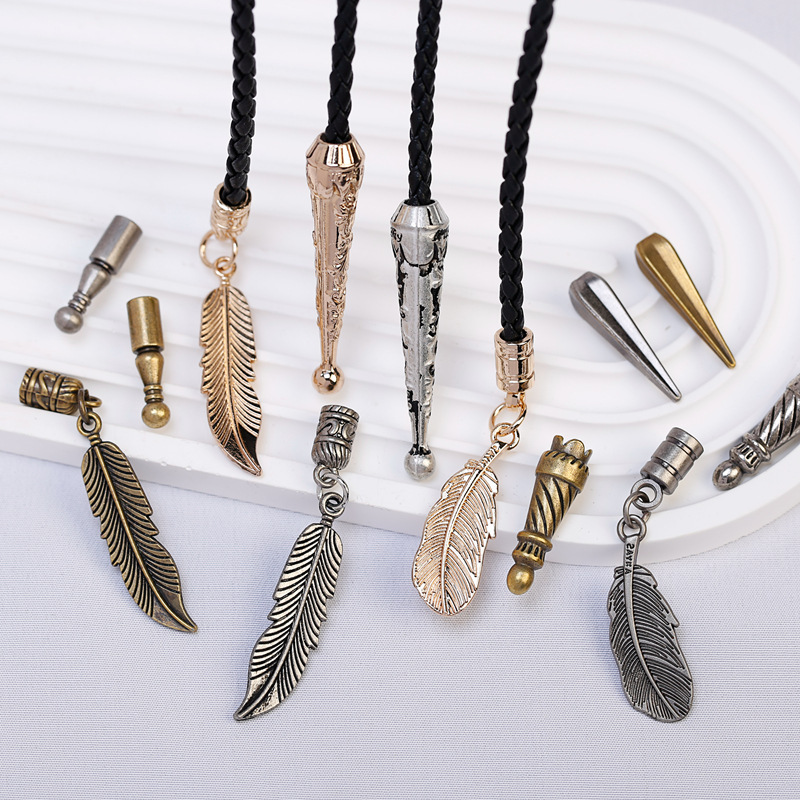 Retro DIY Bolo Tie Pendant Accessories Rope Buckle Hanging Bell Alloy Buckle Supports Logo Customization Manufacturer Ready Stock