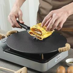 铸铁平底锅生铁煎锅无涂层不粘煎饼手抓饼烙饼锅鏊子披萨烤盘工厂