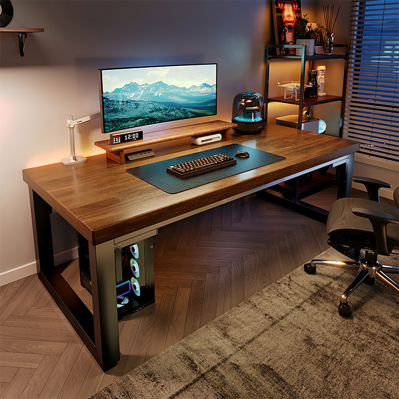 Escritorio para computadora de madera maciza Escritorio para juegos domésticos Escritorio para juegos Dormitorio Rectángulo Escritorio para estudiantes Escritorio para estudiantes Escritorio doble