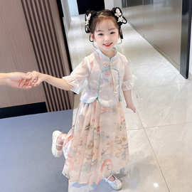 汉服女童夏季2026新款中国风女童装夏装唐装儿童马面裙套装潮