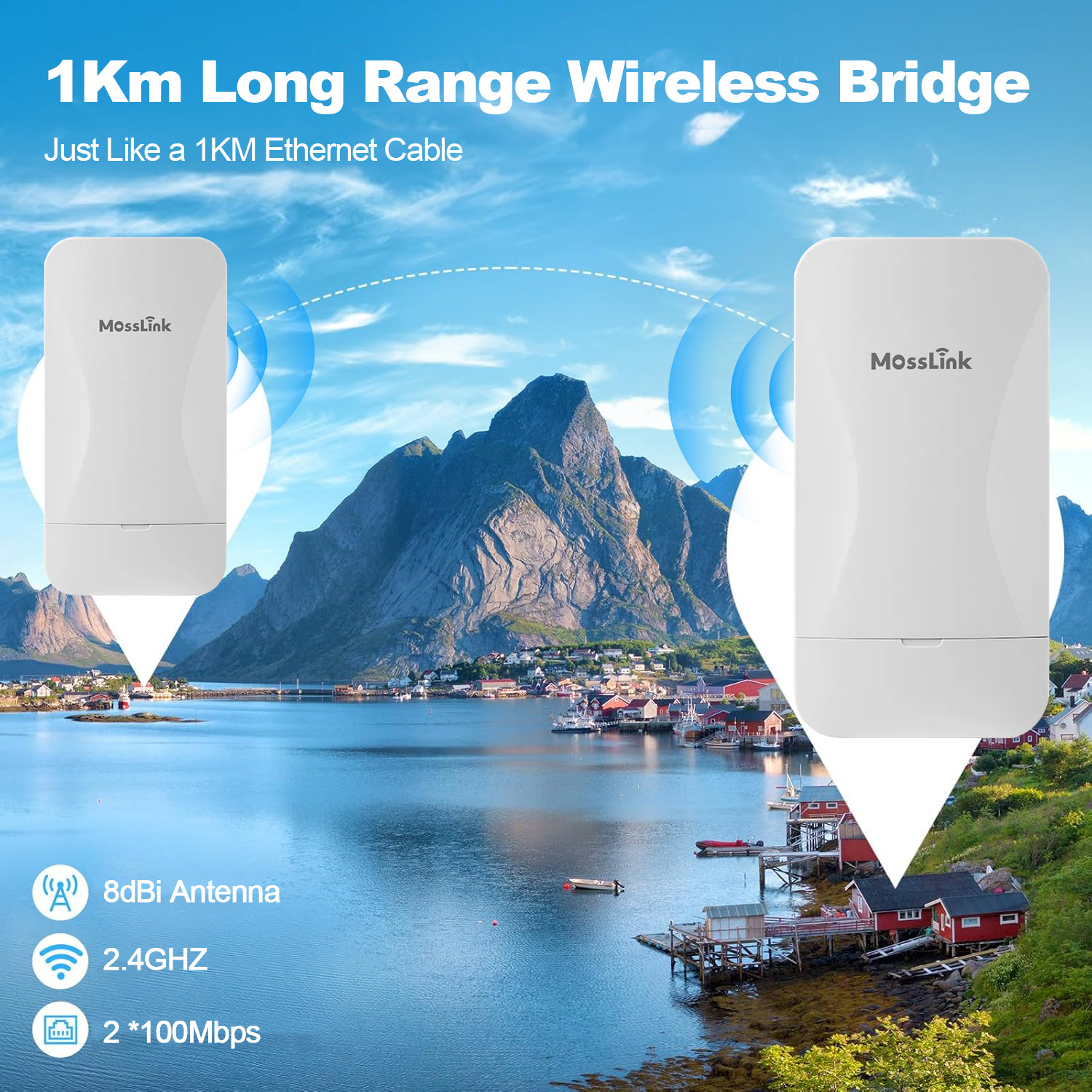 无线网桥远程wifi信号扩展2.4G 300Mbps PTP CPE点对点户外