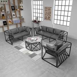 铁艺沙发工作室单人双人三人组合创意店铺布艺家具休闲工业风卡座