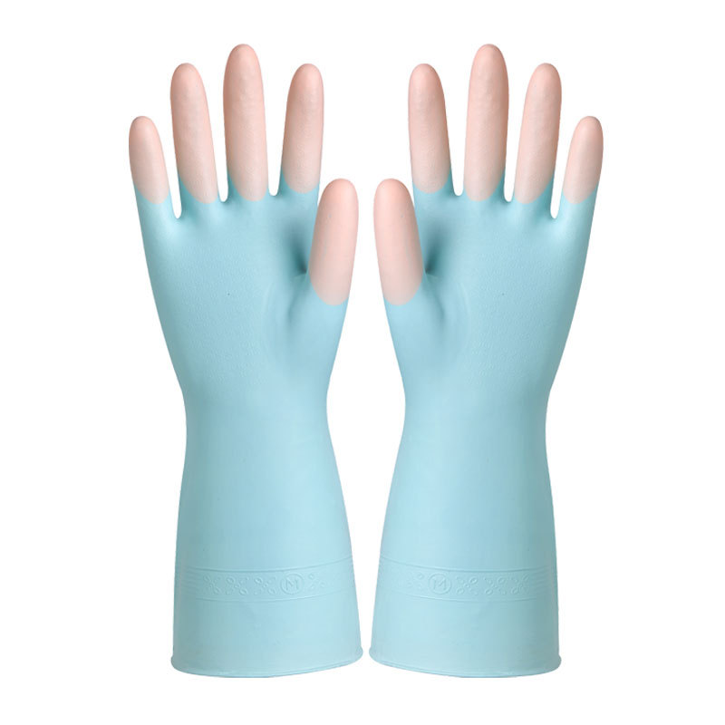 [Lightning Warehouse] guantes de látex coloridos guantes de goma de lavandería impermeable a prueba de aceite guantes domésticos de cocina femenina para lavar platos duradero image 5
