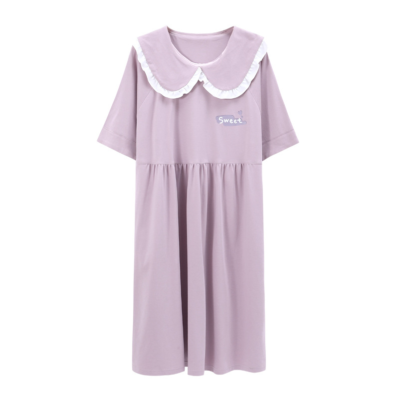 2022new camisón de las mujeres del verano algodón fino embarazadas más tamaño con el cojín pecho pijamas princesa vestido estilo