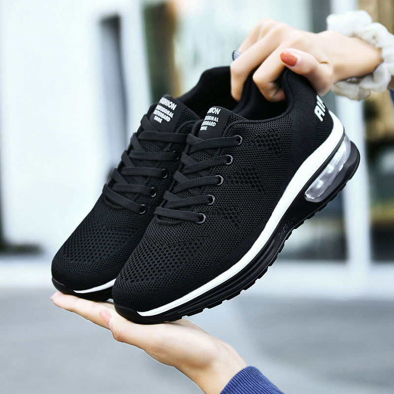 42 zapatos de tamaño grande 2021 primavera y otoño zapatos de mujer transfronterizos aire acolchado tejido volador zapatos deportivos de carreras casuales zapatos de viaje zapatos de malla skate image 3