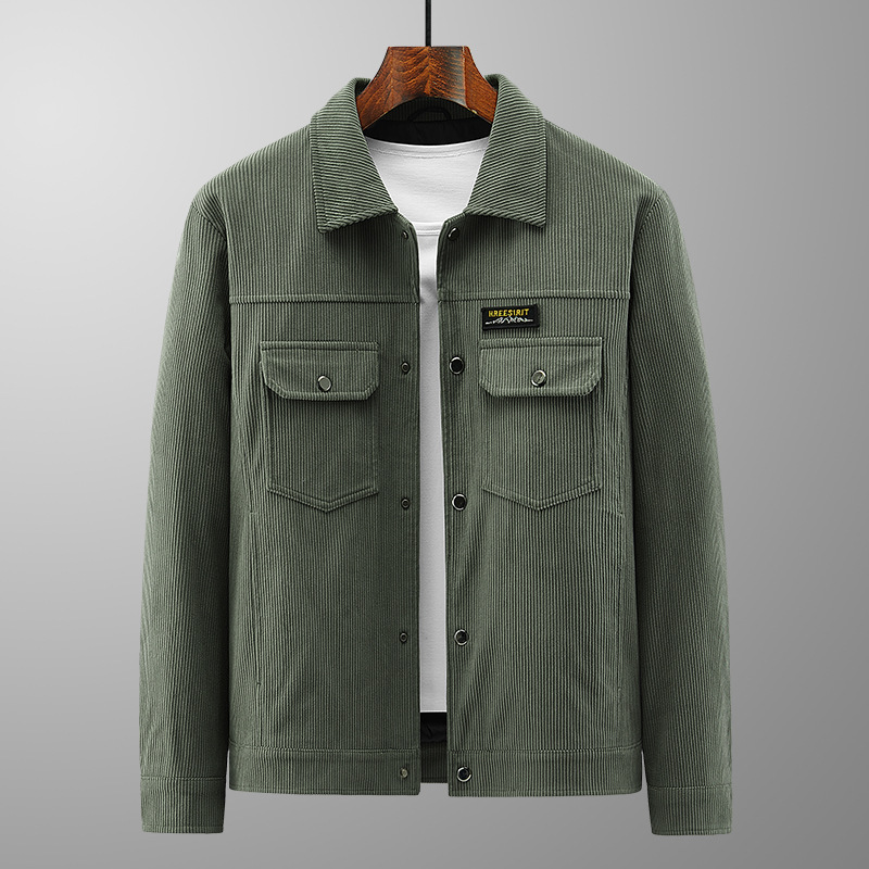 Men's Clothing spring and autumn men's jacket thin corduroy coat men's baseball collar casual tops_voghion.com