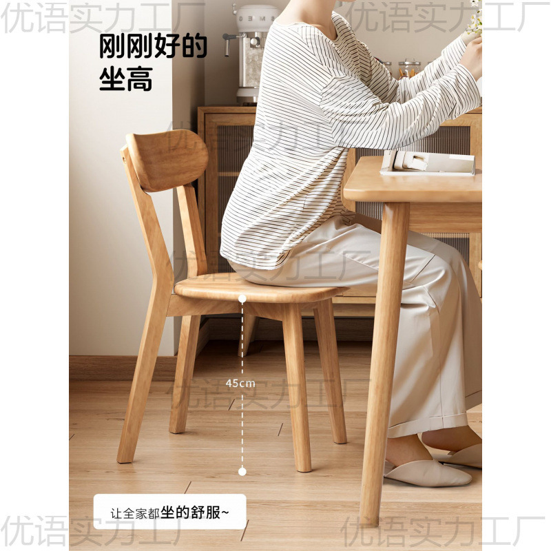 实木椅子餐椅家用餐桌椅商用简约靠背椅木头复古意式餐厅凳子|undefined