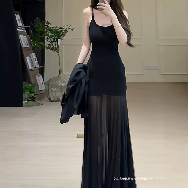 Longer Version of a French-Style Mesh Slip Dress for Tall People, Perfect for Seaside Vacations, Super Stylish and Unique