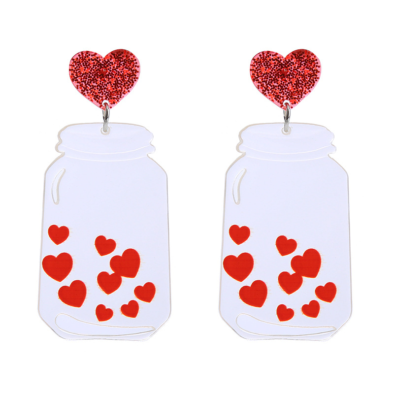 Fashion Letter Heart Shape Arylic Stoving Varnish Women's Drop Earrings 1 Pair display picture 14