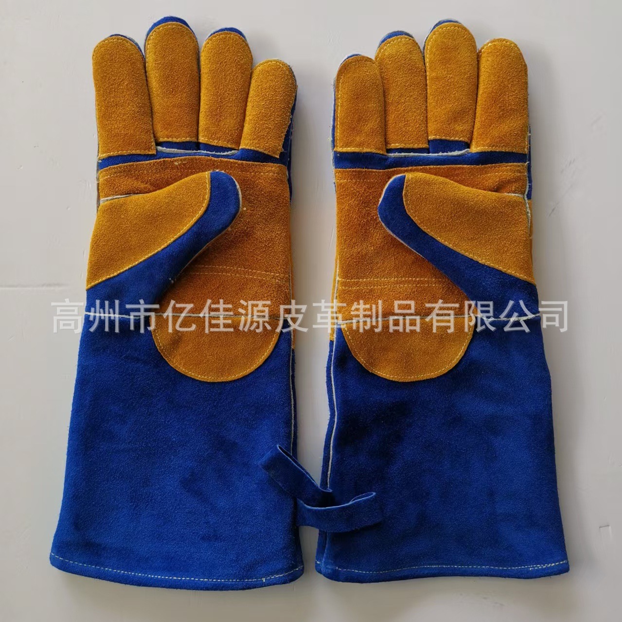 牛二层皮16寸A级电焊加托手套 防切割电焊手套 劳保专用手套