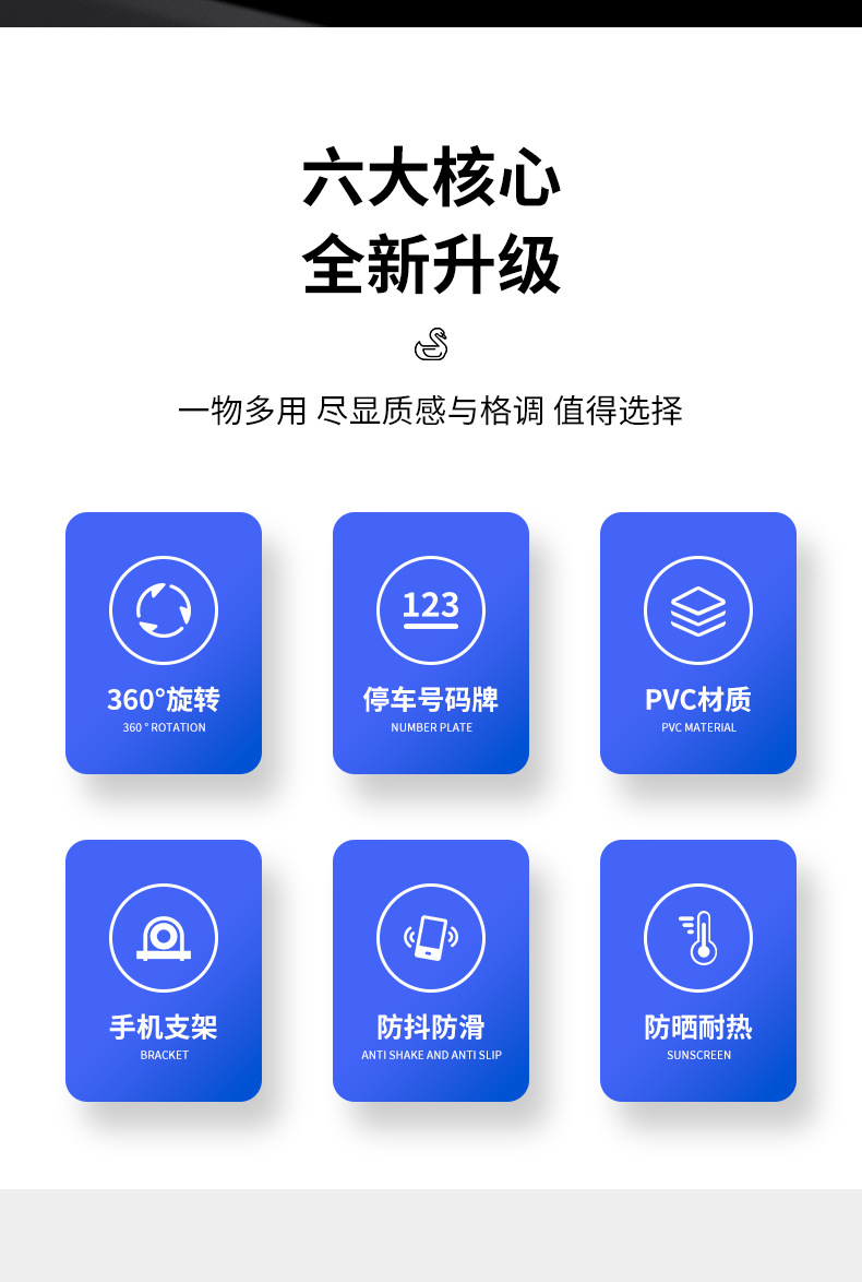 Car anti-slip mat, multifunctional phone holder, dashboard navigation fixing pad, made of PVC material, with parking function