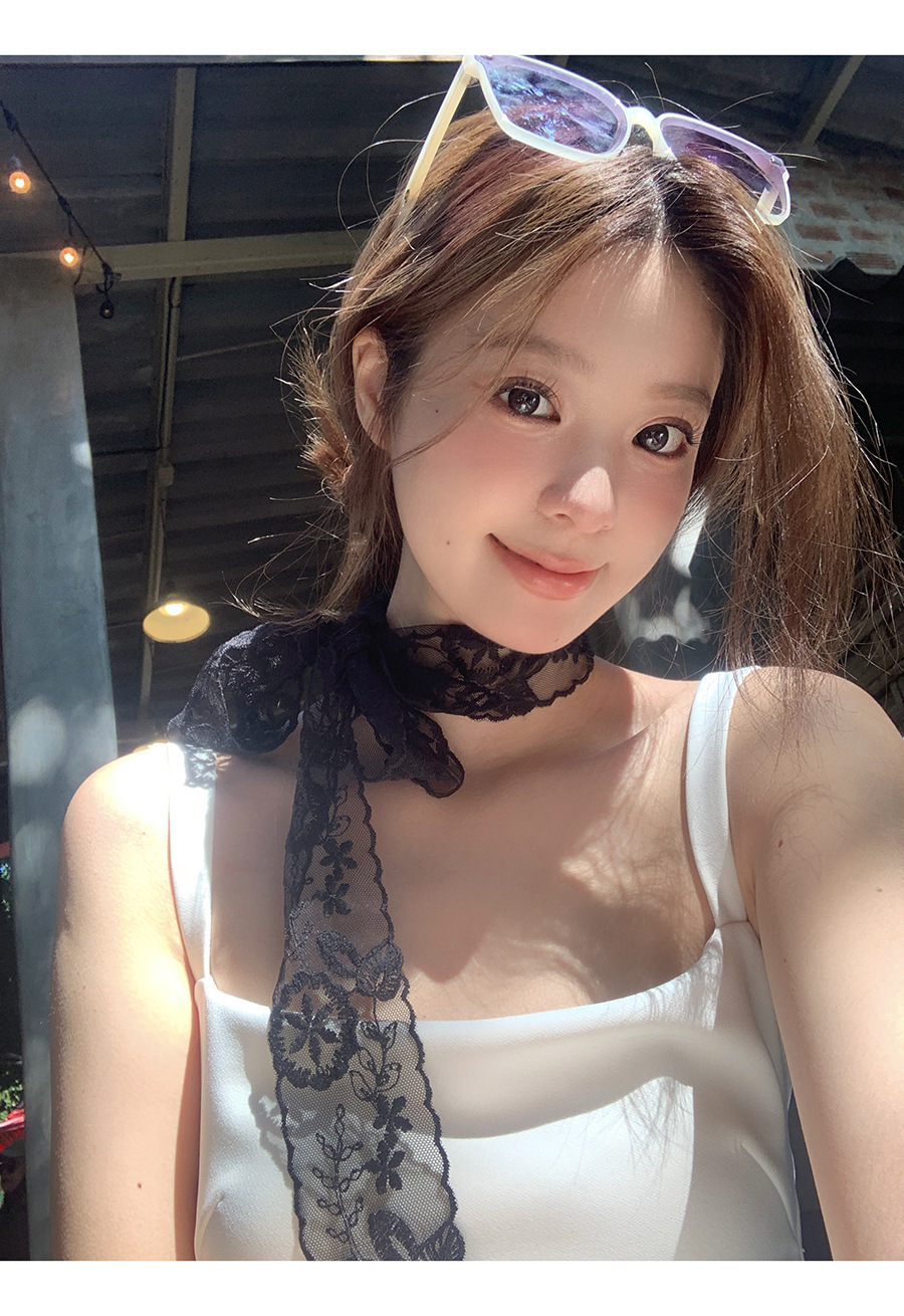 넥 게이터 8#큰 검은 꽃