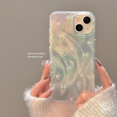 Feather Yujin Tulip Compatible with Apple 14 Pro Max Phone Case, iPhone 15 for Women, Internet Sensation 13, Laser Case for 12, 11