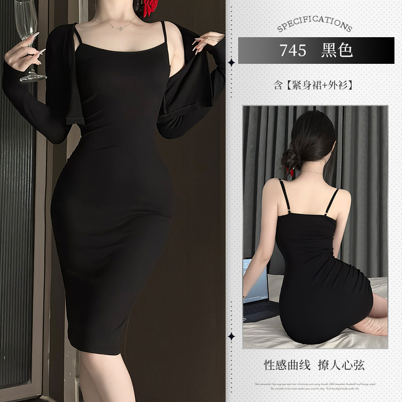 Black (nightgown+shirt)