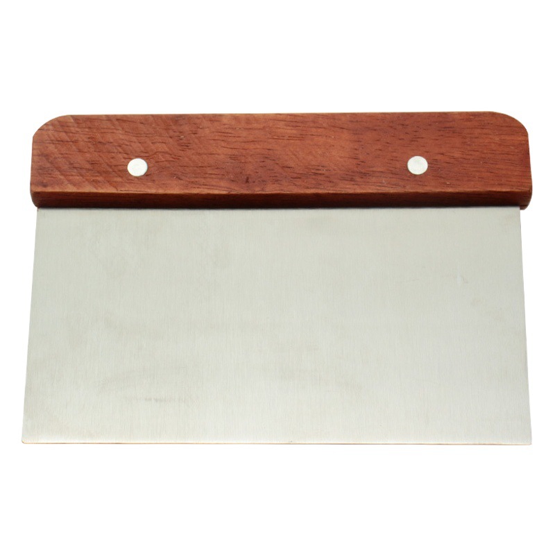 Stainless steel noodle cutter with wooden handle sausage powder scraping flour scraper cake scraper dough cutting soap knife multifunctional vegetable