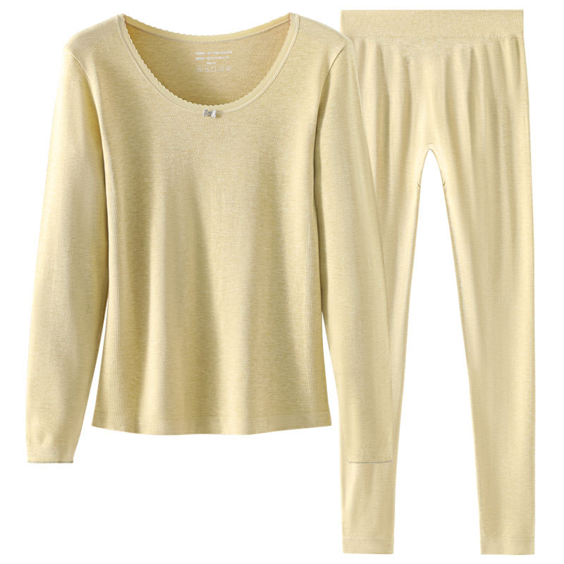 Ropa interior térmica de las mujeres calefacción culturismo Otoño e Invierno camisa de fondo SLIM-Fit de manga larga suéter pantalones ropa de otoño pantalones largos traje