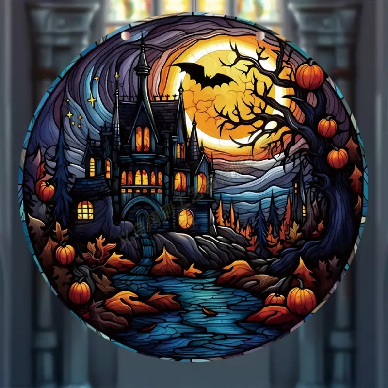 Transfronterizo serie de Halloween acrílico captador de sol artesanía decoración creativa colgante acrílico disco