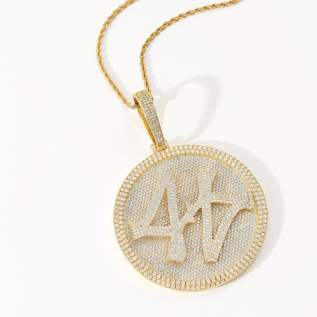 Rotatable Pendant Necklace For Men Solid Zircon Hip Hop Style_voghion.com