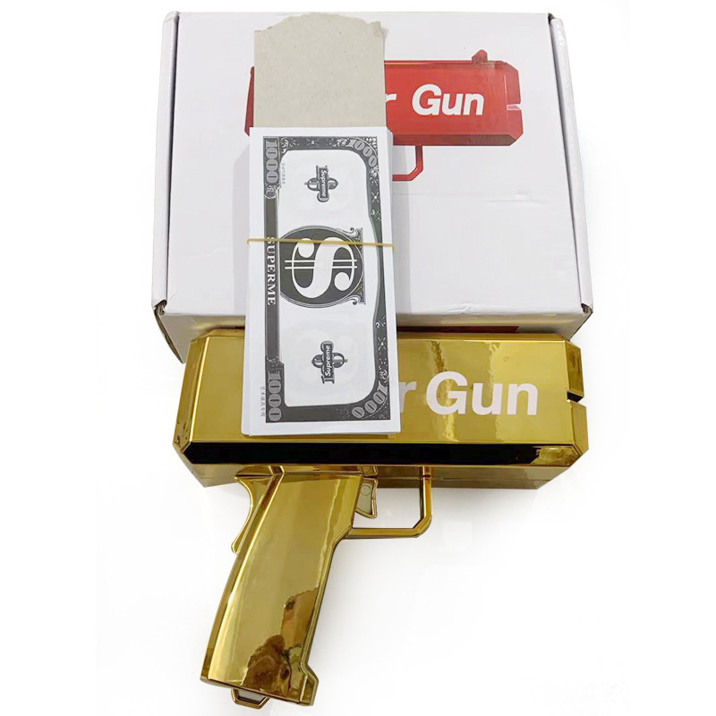 Los fabricantes suministran nuevo dinero exótico pistola de juguete dinero pistola USD dinero pistola partido juego boda dinero tiro