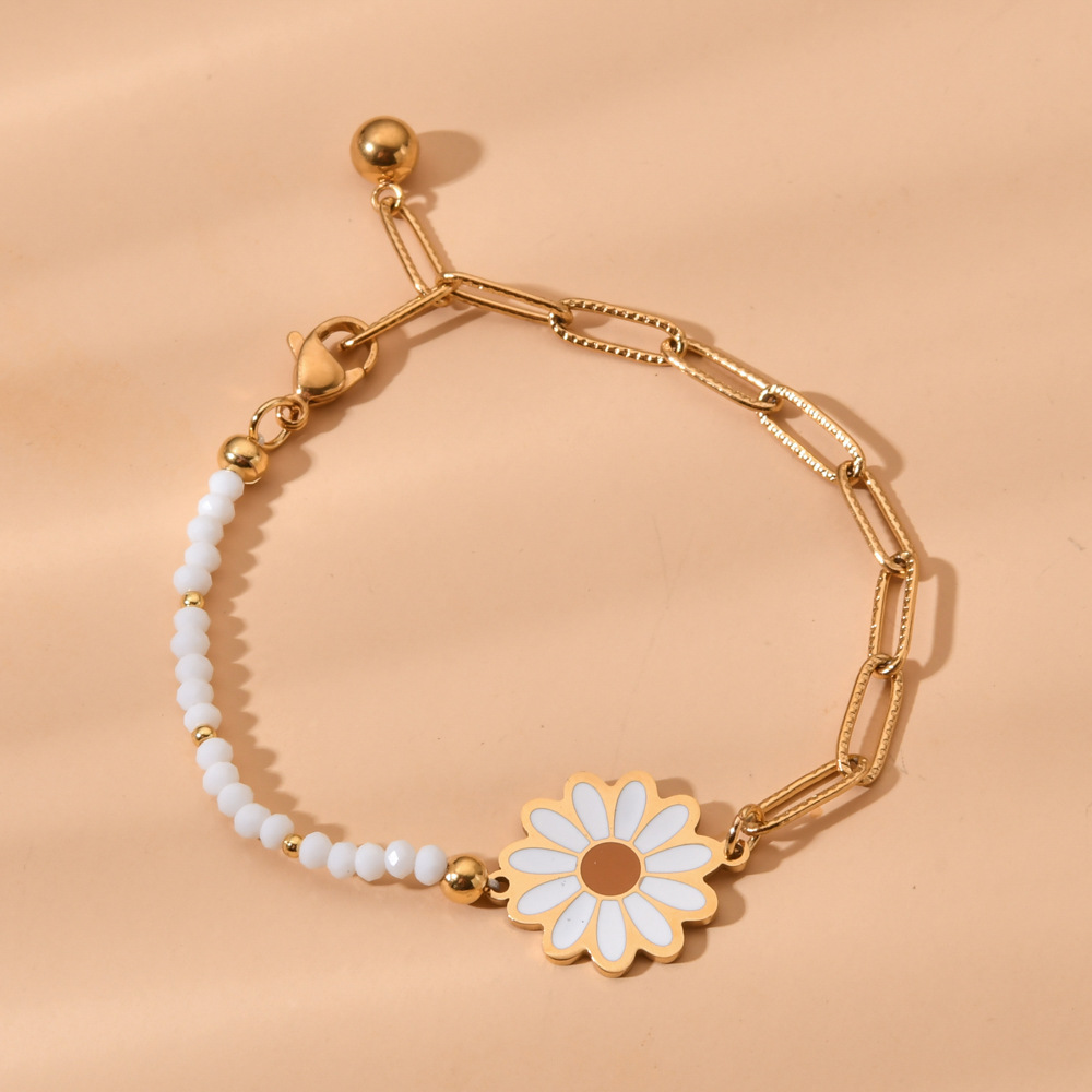 1 Piece Quantity Bohemian Flower Stainless Steel Bracelets