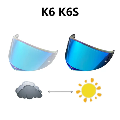 Dəbilqə (Kaska) aksesuarları, sunscreen electroplated lenses, a piece - k6k6s-aurora-blue-turns-ice-blue
